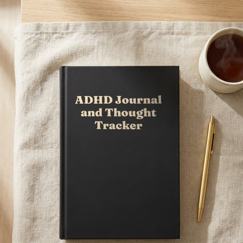 ADHD Journal and Thought Tracker — black cover