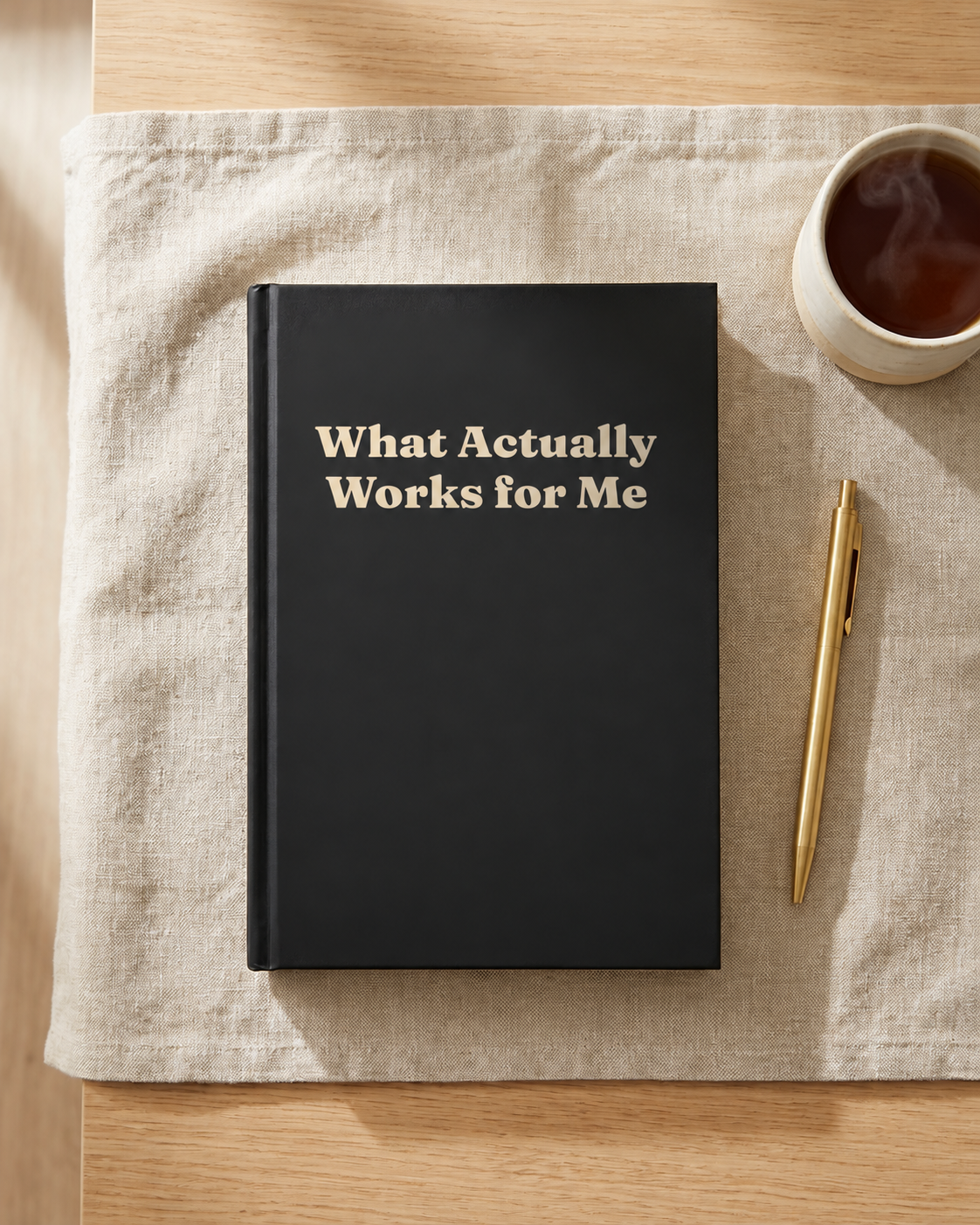 What Actually Works for Me - guided journal, front cover